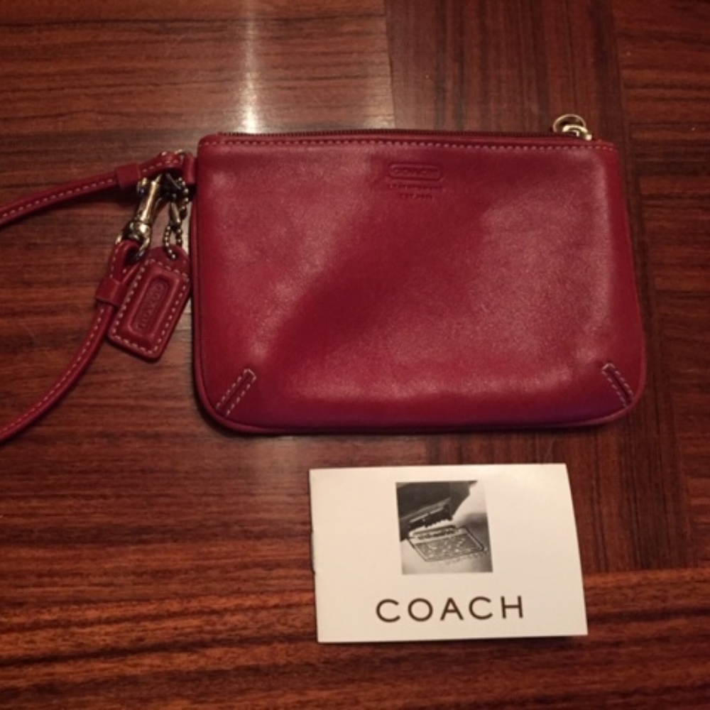 Small Red Coach Wristlet